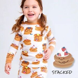 NEW HONEST ORGANIC COTTON FUN FOODS PAJAMAS PANCAKE PRINT